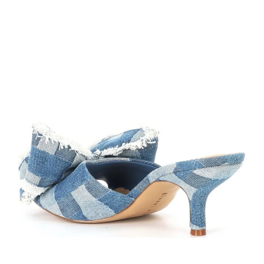 NEW Gianni Bini Wendell Patchwork Denim Bow Dress Slide Sandals - Picture 4 of 5